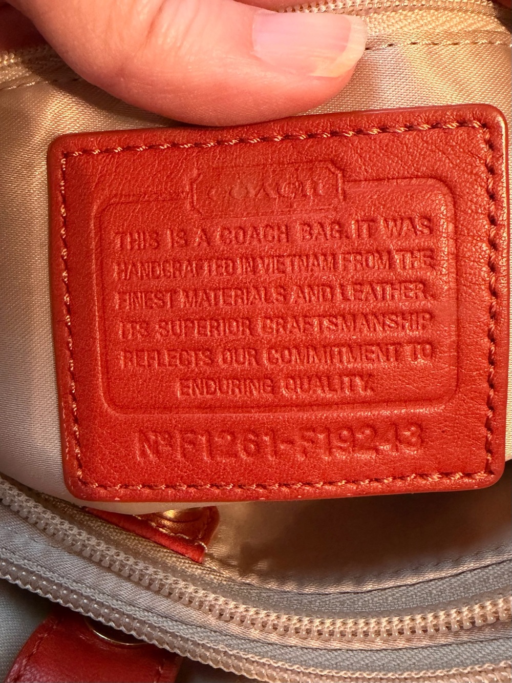 Coach Red Leather Tote with Gold Hardware - Picture 11 of 13